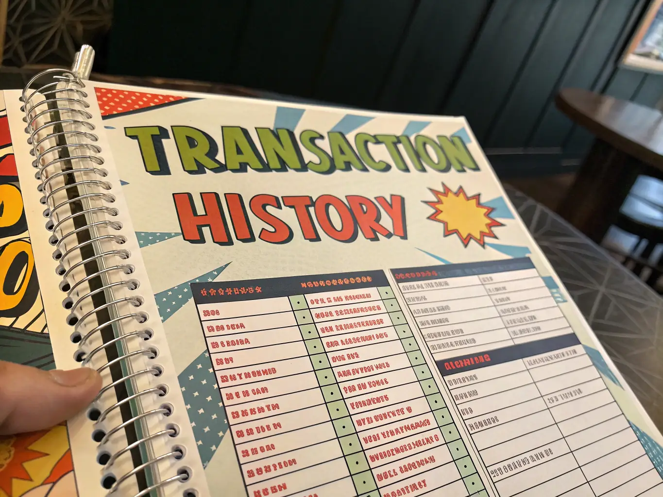 A visual representation of a transaction history screen within WEST EAST BANK's digital banking platform, displaying dates, amounts, and descriptions of various transactions.